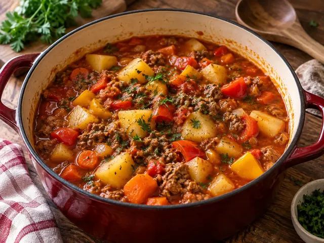 Bauerntopf mit Hackfleisch, Kartoffeln und Gemüse
