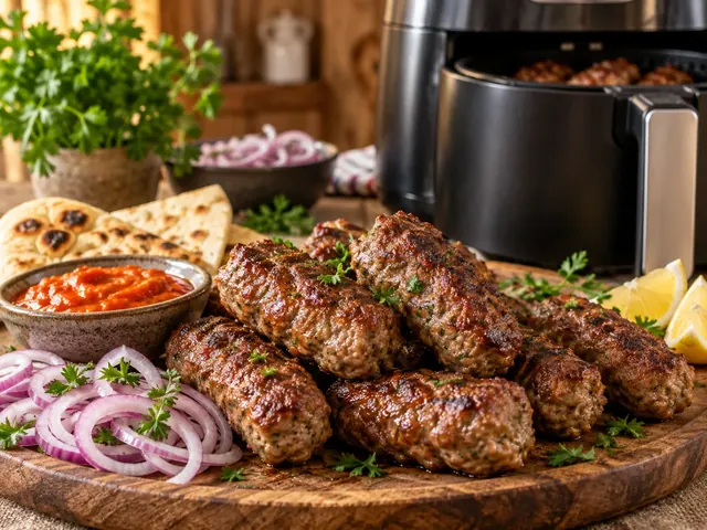 Cevapcici aus dem Airfryer mit Ajvar und Zwiebeln