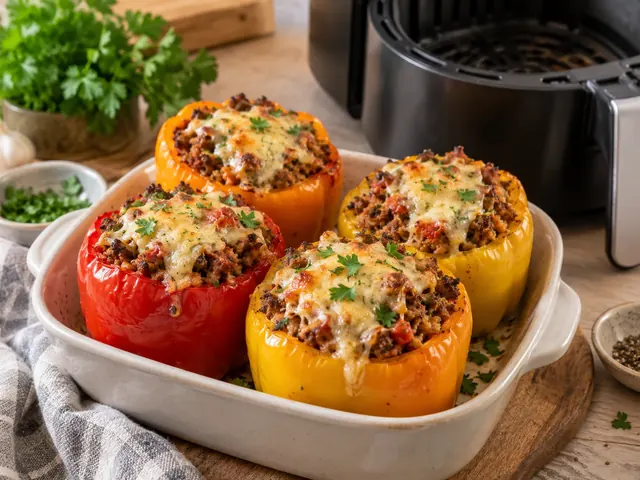 Gefüllte Paprika aus dem Airfryer mit Hackfleischfüllung