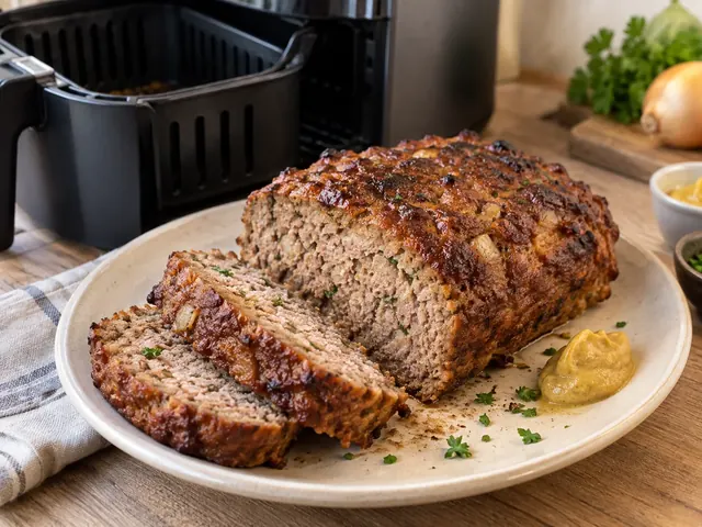 Hackbraten aus dem Airfryer mit kräftiger Kruste